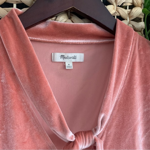 • [Madewell] Velvet Tie Neck Top • - Picture 5 of 10